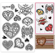 Custom PVC Plastic Clear Stamps, for DIY Scrapbooking, Photo Album Decorative, Cards Making, Heart, 160x110x3mm(DIY-WH0448-0499)