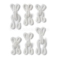 Gorgecraft 48 Sets 3 style Cloth Clover Brass Buckles, Sewing Hooks and Eyes Closure, for Bra Clothing Trousers Skirt Sewing DIY Craft, White, 17.5~36x11~14x2~8.5mm, Hole: 2~3x4.5~5mm, 12sets/style(DIY-GF0004-80)