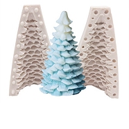 3D Christmas Tree DIY Candle Two Parts Silicone Molds, for Xmas Tree Scented Candle Making, Bisque, Assembled: 8x7.7x13.5cm, Inner Diameter: 6.2x12.1cm(CAND-B002-01B)