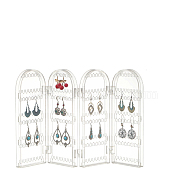 Acrylic Earring Display Folding Screen Stands with 4 Folding Panels, Jewellery Earring Organizer Hanging Holder, Clear, 42x2x28.3cm(PAAG-PW0011-03A)