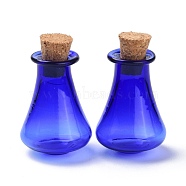 Glass Cork Bottles, Glass Empty Wishing Bottles, DIY Vials for Home Decorations, Blue, 17x27mm(AJEW-O032-01I)