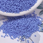 MIYUKI Delica Beads, Cylinder, Japanese Seed Beads, 11/0, (DB0760) Matte Opaque Periwinkle, 1.3x1.6mm, Hole: 0.8mm, about 20000pcs/bag, 100g/bag(SEED-J020-DB0760)