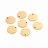 Ion Plating(IP) 304 Stainless Steel Charms, Polished, Stamping Blank Tag, Laser Cut, Flat Round, Golden, 10x1mm, Hole: 0.8mm(STAS-I141-03A-G)