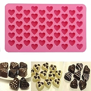 Food Grade Silicone Molds, Fondant Molds, For DIY Cake Decoration, Chocolate, Candy Mold, Heart, Random Single Color or Random Mixed Color, 182x108x12mm(X-DIY-E018-17)