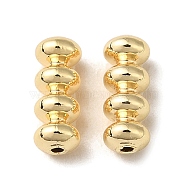 Brass Beads, Grooved Beads, Column, Real 18K Gold Plated, 8x3mm, Hole: 0.7mm(KK-F862-20G)