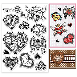 Custom PVC Plastic Clear Stamps, for DIY Scrapbooking, Photo Album Decorative, Cards Making, Heart, 160x110x3mm(DIY-WH0448-0499)