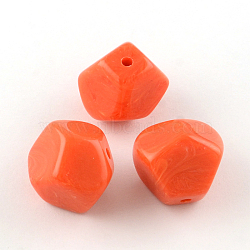Imitation Gemstone Acrylic Beads, Tomato, 20x22x21mm, Hole: 3mm, about 89pcs/500g(OACR-R034-11)