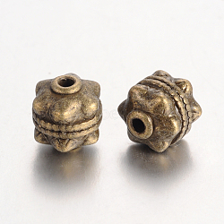 Tibetan Style Beads, Cadmium Free & Nickel Free & Lead Free, Round, Antique Bronze, 10x10mm, Hole: 2mm.(MLF0749Y-NF)