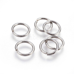 304 Stainless Steel Open Jump Rings, Stainless Steel Color, 12x1.5mm, Inner Diameter: 9mm, 600pcs/bag(STAS-P212-25P-17)