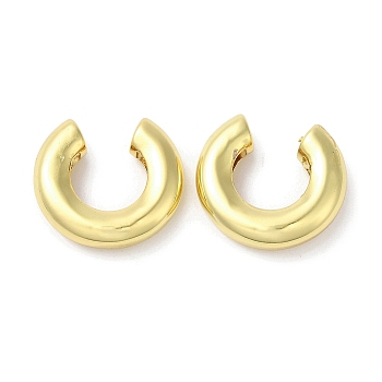 Rack Plating Brass Cuff Earrings for Women, Long-Lasting Plated, Lead Free & Cadmium Free, Real 18K Gold Plated, 16.5x18x4.5mm