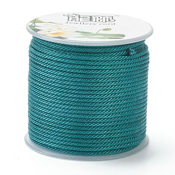 Polyester Braided Cords, for Jewelry Making Beading Crafting, Dark Cyan, 1.5mm, about 21.87 yards(20m)/roll