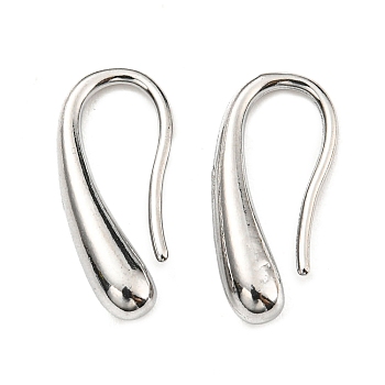 304 Stainless Steel Dangle Earrings, Teardrop, Stainless Steel Color, 16x7.5x3.5mm