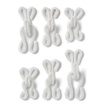 Gorgecraft 48 Sets 3 style Cloth Clover Brass Buckles, Sewing Hooks and Eyes Closure, for Bra Clothing Trousers Skirt Sewing DIY Craft, White, 17.5~36x11~14x2~8.5mm, Hole: 2~3x4.5~5mm, 12sets/style