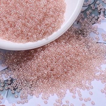 MIYUKI Round Rocailles Beads, Japanese Seed Beads, 11/0, (RR366) Shell Pink Luster, 2x1.3mm, Hole: 0.8mm, about 5500pcs/50g