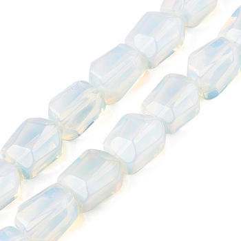 Opalite Beads Strands, Faceted, Nuggets, 16~17x12~13.5x10.5~13mm, Hole: 1.2mm, about 13pcs/strand, 8.46~8.66 inch(21.5~22cm)