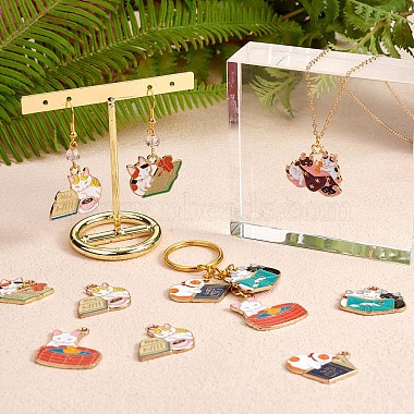 24Pcs Enamel Cat Charm Pendant Cute Alloy Enamel Animal Charm Cat Pendant Mixed Shape for Jewelry Necklace Bracelet Earring Making Crafts(JX341A)-4