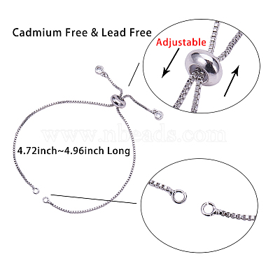 Fabricación de pulseras deslizantes de cadena de latón con revestimiento de estante sunnyclue(KK-SC0001-10-RS)-4