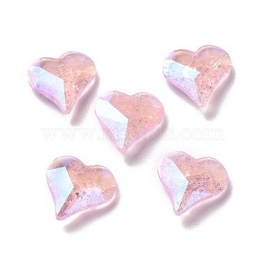 Violet Heart Glass Rhinestone Cabochons