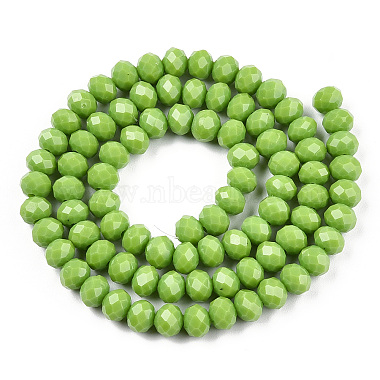 Brins de perles rondelles en verre de couleur unie à facettes(GLAA-Q044-6mm-12)-3