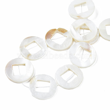 Eau douce naturelle de coquillage perles brins(SHEL-N026-171)-4