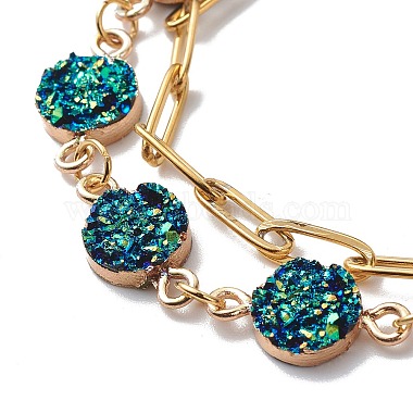 Druzy Resin Link Multi-strand Bracelets(BJEW-JB08750)-2