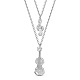 SHEGRACE Rhodium Plated 925 Sterling Silver Tiered Necklaces(JN895A)-1