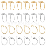 40Pcs 4 Style Brass Leverback Earring Findings, Golden & Silver, 15.5~16.5x10~11x1.5~4mm, Pin: 0.7mm, 10Pcs/style(KK-DC0002-15)