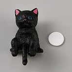 PVC Cat Display Decorations, for Home Office Desk Decoration, Black, 43x21x20mm(DJEW-WH0063-64A)