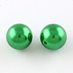 Round ABS Plastic Imitation Pearl Beads, Green, 20mm, Hole: 2mm, about 120pcs/500g(OACR-R053-22)