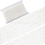 5Yards Polyester Ribbon, Milk Silk Embroidery, for Clothes Accessories, White, 4-1/8 inch(105mm)(OCOR-GF0005-27)