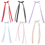 6Pcs 6 Colors Lace Bowknot Polyester Alligator Hair Clips, for Wedding Women and Girls, Mixed Color, 270x71.5x10.5mm, 1pc/color(PHAR-CY0001-02)