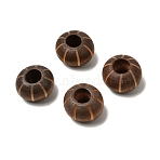 Wood European Beads, Large Hole Beads, Dyed, Rondelle, Saddle Brown, 15.5x9mm, Hole: 6mm(WOOD-A026-09)