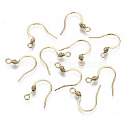 304 Stainless Steel Earring Hooks, Ear Wire, with Loop, Cadmium Free & Nickel Free & Lead Free, Real 18K Gold Plated, 17~19x18mm, Hole: 2mm, 21 Gauge, Pin: 0.7mm(STAS-N092-102G-NR)