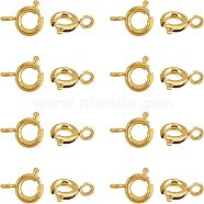 PVD Vacuum Plating 304 Stainless Steel Spring Ring Clasps, Golden, 9x6x1.8mm, Hole: 2mm, 20pcs/box(STAS-UN0006-31G)