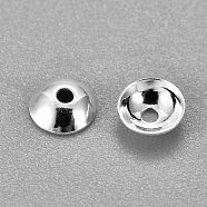 201 Stainless Steel Bead Caps, Round, Silver, 4x1.2mm, Hole: 1mm(STAS-F040-20G-S)