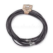 Cowhide Leather Cord Necklace Making, with 304 Stainless Steel Clasps, Stainless Steel Color, Coconut Brown, 15.7 inch(40cm)(X-MAK-G003-06A)
