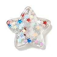 Independence Day Resin Caboshons, Star, 29.5x28x5.5mm(RESI-U007-02A)