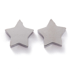304 Stainless Steel Charms, Star, Stainless Steel Color, 9.5x9.5x3mm, Hole: 1.8mm(STAS-O139-09P)