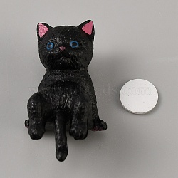 PVC Cat Display Decorations, for Home Office Desk Decoration, Black, 43x21x20mm(DJEW-WH0063-64A)
