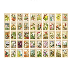 100Pcs 50 Styles Autumn Themed Stamp Decorative Stickers, Paper Self Stickers, for Scrapbooking, Diary Stationery, Bird Pattern, 50x35mm, 2pcs/style(STIC-PW0002-013C)