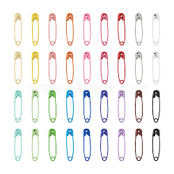 Craftdady Iron Safety Pins, Mixed Color, 30x7x2mm, Pin: 0.7mm, 18 colors, 10pcs/color, 180pcs/set(IFIN-CD0001-03)