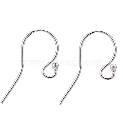 925 Sterling Silver Earring Hooks, with 925 Stamp, Silver, 24x11x1.8mm, Pin: 0.7mm(X-STER-K167-051C-S)