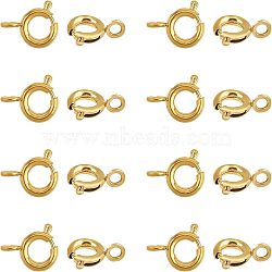 PVD Vacuum Plating 304 Stainless Steel Spring Ring Clasps, Golden, 9x6x1.8mm, Hole: 2mm, 20pcs/box(STAS-UN0006-31G)