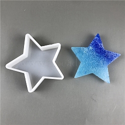 DIY Silicone Molds, Resin Casting Molds, For UV Resin, Epoxy Resin Jewelry Making, Star, White, 10x10.5x2.6cm, Inner Diameter: 9.7x8cm(DIY-H154-07J)