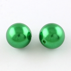 Round ABS Plastic Imitation Pearl Beads, Green, 20mm, Hole: 2mm, about 120pcs/500g(OACR-R053-22)