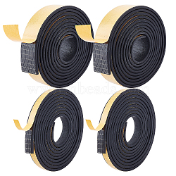 AHANDMAKER 4 Rolls 2 Styles EPDM Rubber Self-adhesive Foam Seal, Pressure Sensitive Adbesive, for Door & Window Foam Seal Strip, Black, 11~23.5x3mm, about 2m/roll, 2 rolls/style(FIND-GA0001-97)