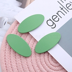 Frosted Plastic Snap Hair Clips, with Metal Clip, for Women and Girls, Oval, Medium Sea Green, 56x26mm(OHAR-PW0001-454E)