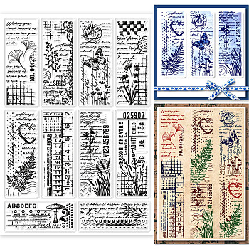PVC Plastic Stamps, for DIY Scrapbooking, Photo Album Decorative, Cards Making, Stamp Sheets, Plants Pattern, 160x110x3mm