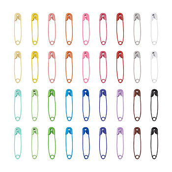 Craftdady Iron Safety Pins, Mixed Color, 30x7x2mm, Pin: 0.7mm, 18 colors, 10pcs/color, 180pcs/set