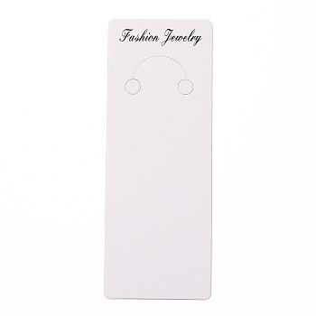Paper Keychain Display Cards, Rectangle with Word Fashion Jewelry, White, 12.8x4.8x0.03cm, Hole: 7mm